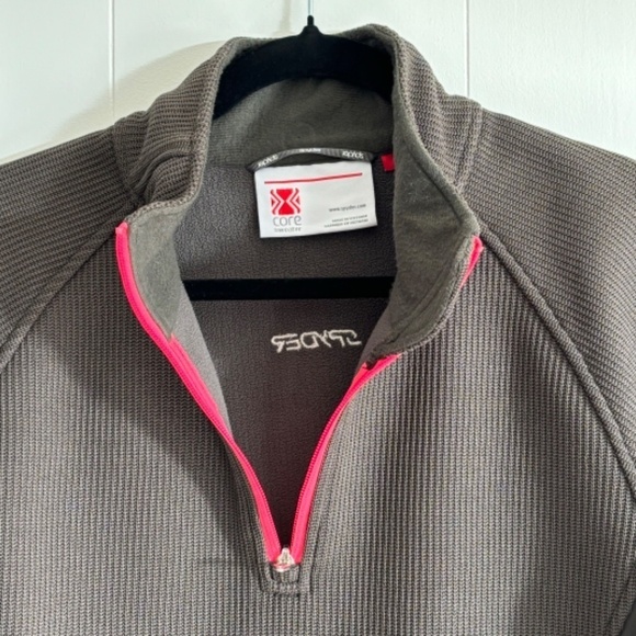 Spyder core sweater ladies olive green 1/4 zip pullover size L - Picture 5 of 15